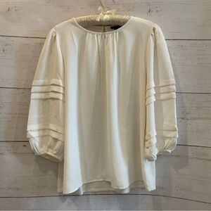 3/4 Sleeve Ann Taylor Creme Blouse